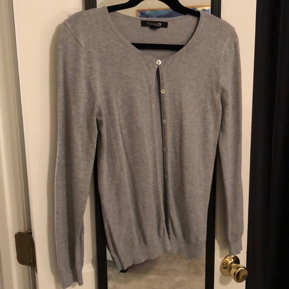 Gray cardigan